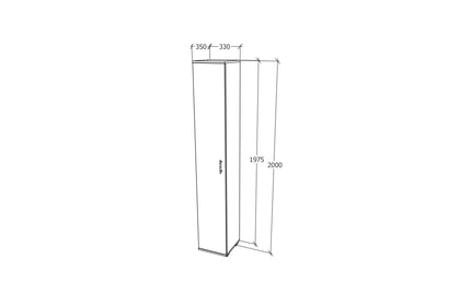 Dulap Como, 1 Usa, Antracit/Alb, L 33 x l 35 x H 200 cm