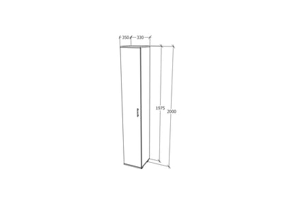 Dulap Como, 1 Usa, Antracit/Alb, L 33 x l 35 x H 200 cm