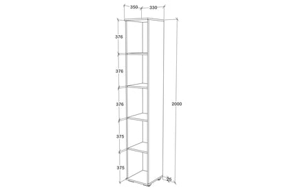 Dulap Como, 1 Usa, Antracit/Alb, L 33 x l 35 x H 200 cm