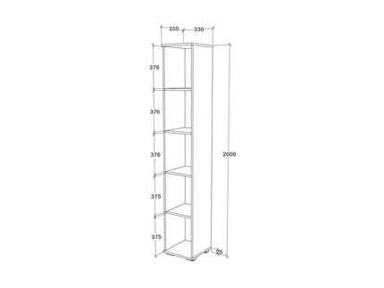 Dulap Como, 1 Usa, Antracit/Alb, L 33 x l 35 x H 200 cm