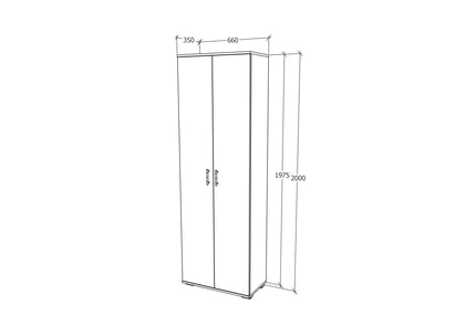 Dulap Como, 2 Usi, Antracit/Alb, L 66 x l 35 x H 200 cm