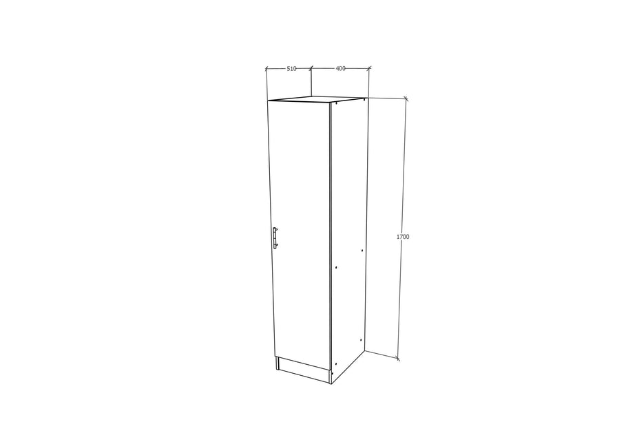 Dulap Remi, O Usa, cu polite, Wenge, 40 x 51 x 170 cm