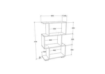 Etajera Tokyo, 3 Casete, Alb, 60 x 24 x 97 cm
