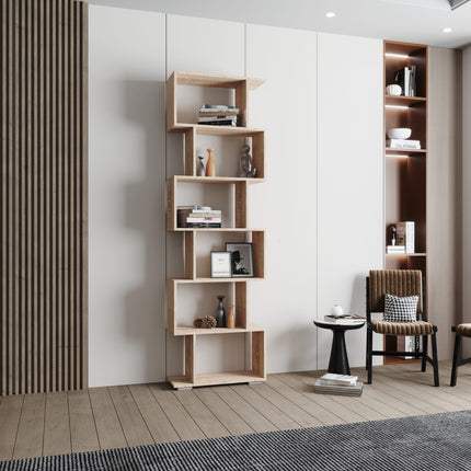 Etajera Tokyo, 6 Casete, Stejar Sonoma, 60 x 24 x 196 cm