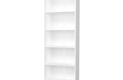 Biblioteca Flint, 4 Polite, Alba, 70 x 32 x 196 cm