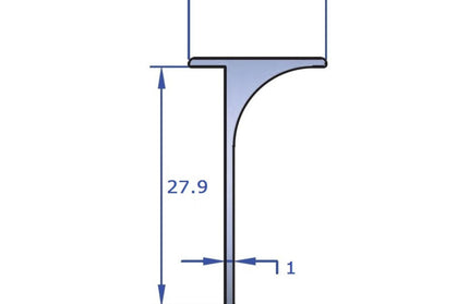 Profil Imbinare Colt Blat, Aluminiu, 28 mm