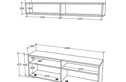 Living Obu, Alb, L 140 cm