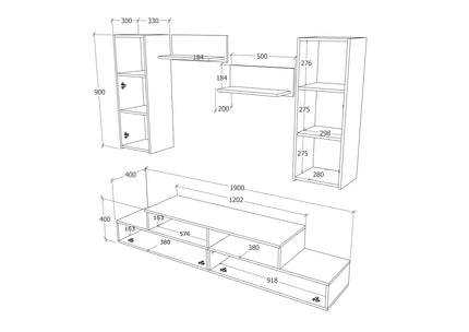 Living Osaka, Stejar Artisan, L 190 cm