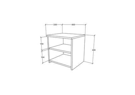 Set 2 Noptiere Alma, O Polita, Stejar Sonoma, 40 x 33 x 40 cm