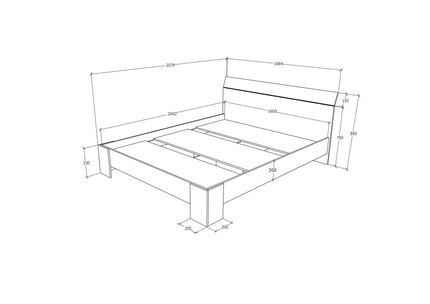 Pat Pedro, 200 x 160 cm, Stejar Artisan/Antracit