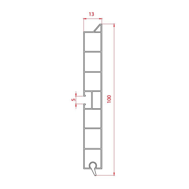 Plinta PVC, Aluminiu, L 200 cm