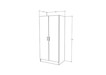 Dulap Remi, 2 Usi, cu polite, Stejar Bronz, 80 x 51 x 170 cm