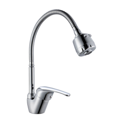 Set Masca Chiuveta Karo, Stejar Bronz/Alb, 80 x 50 x 80 cm, Chiuveta Inox, Cuva stanga, Baterie Flexibila