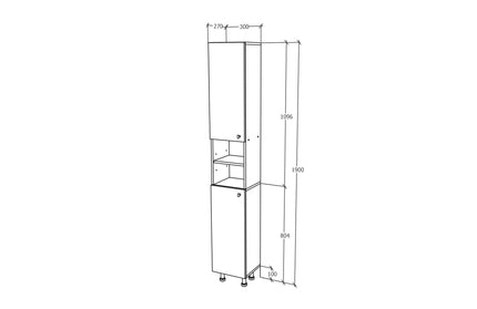 Soldat Baie Zaria, 2 Usi, Alb lucios/Alb, MDF, L 30 x l 27 x H 190 cm