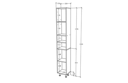 Soldat Baie Zaria, 2 Usi, Alb lucios/Alb, MDF, L 30 x l 27 x H 190 cm