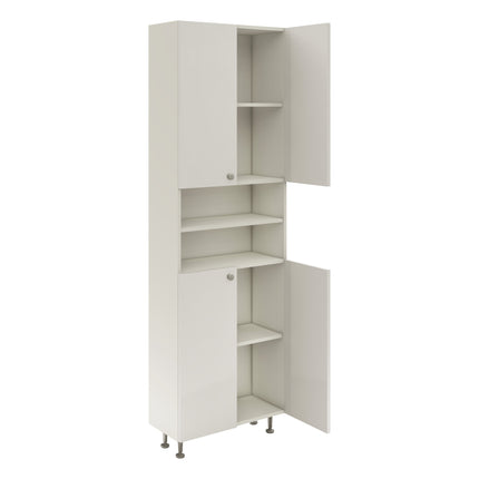 Soldat Baie Zaria, 4 Usi, Alb lucios/Alb, MDF, L 60 x l 27 x H 190 cm