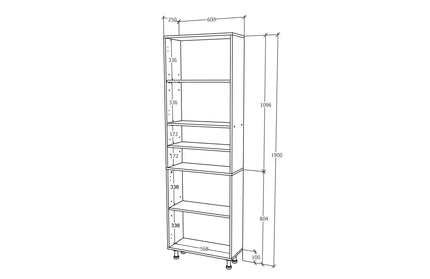 Soldat Baie Zaria, 4 Usi, Alb lucios/Alb, MDF, L 60 x l 27 x H 190 cm