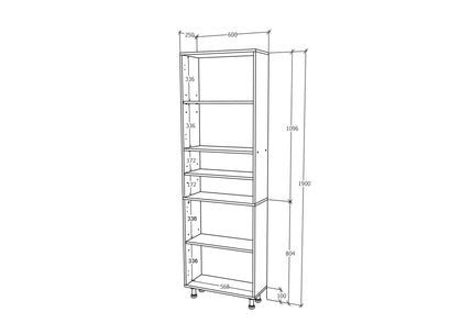 Soldat Baie Zaria, 4 Usi, Alb lucios/Alb, MDF, L 60 x l 27 x H 190 cm